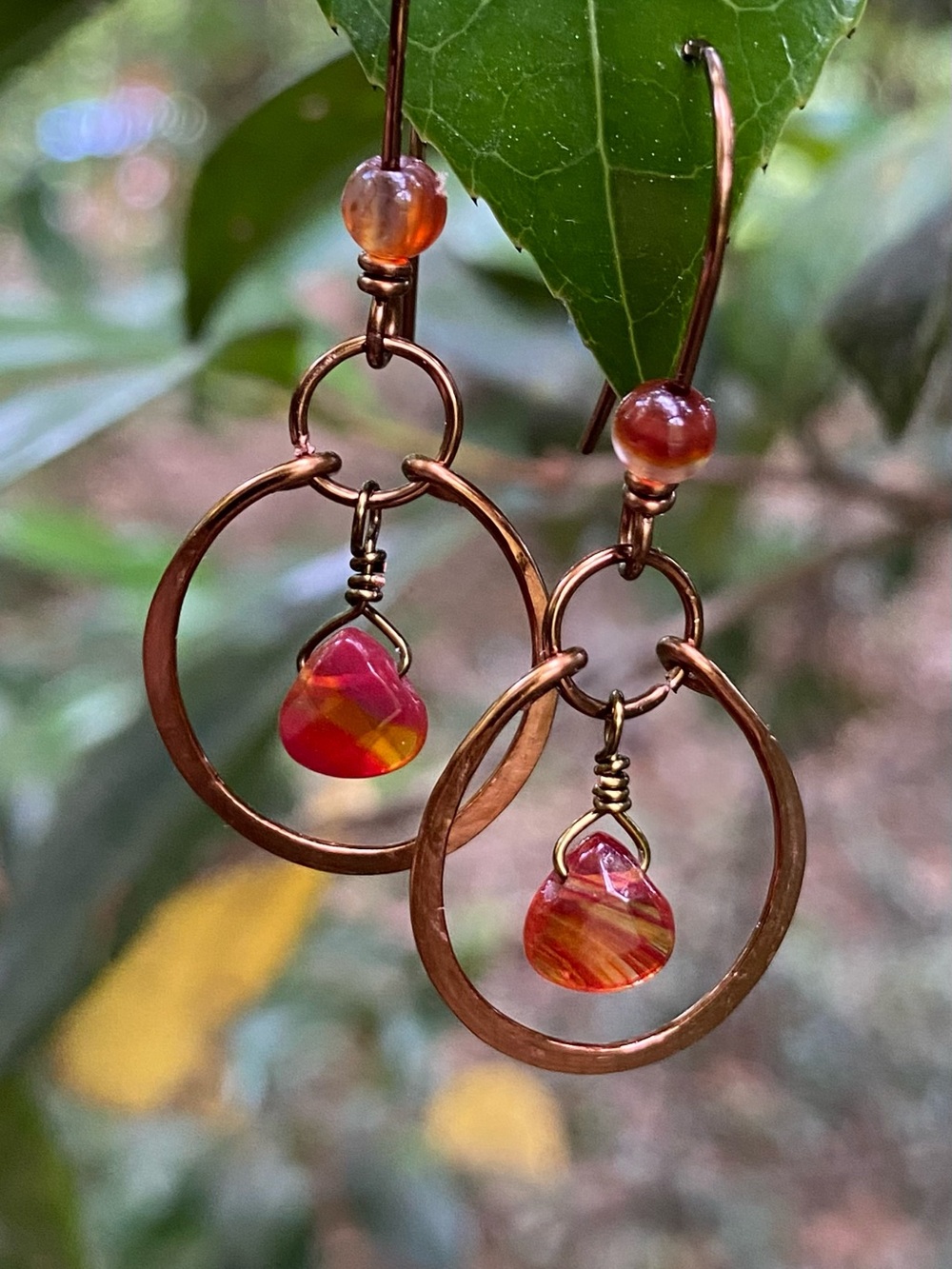 Handcrafted Agate Hoop Earrings
